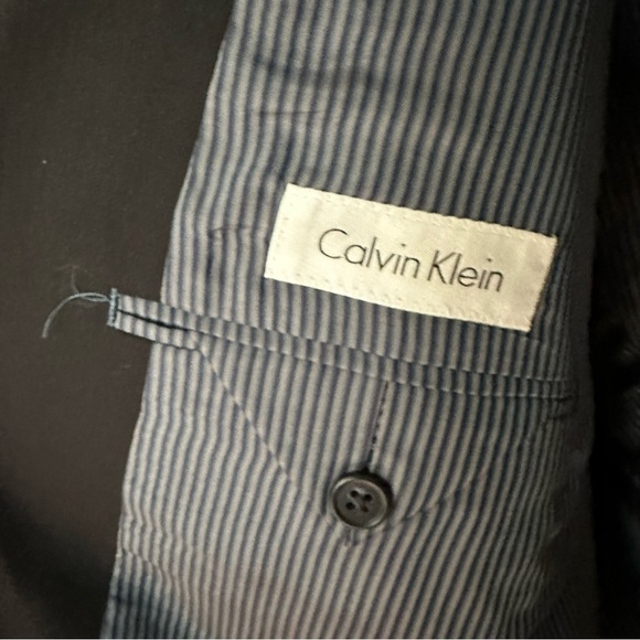 Calvin Klein Mens Black Wool‎ Two Button Sport Coat Blazer Size 46R - Picture 9 of 13